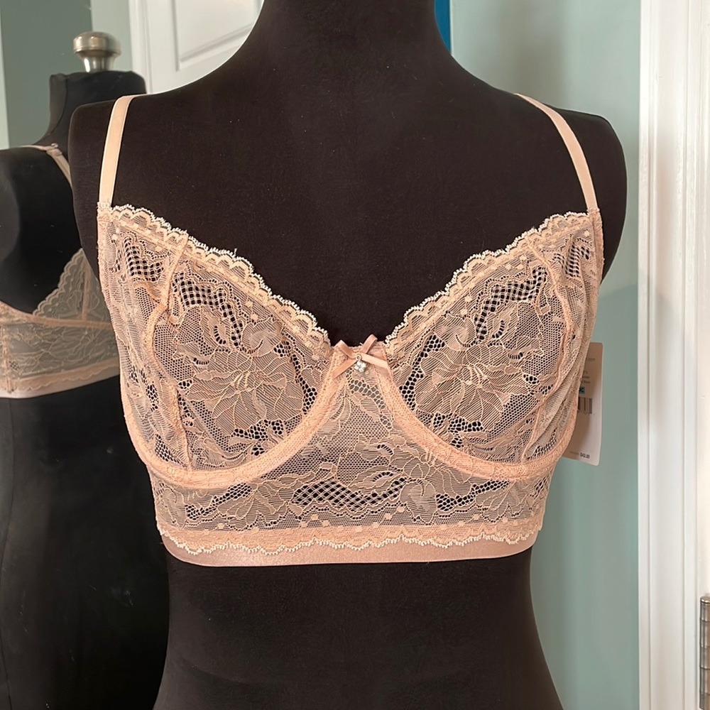On gossamer nude unlined bustier NWT